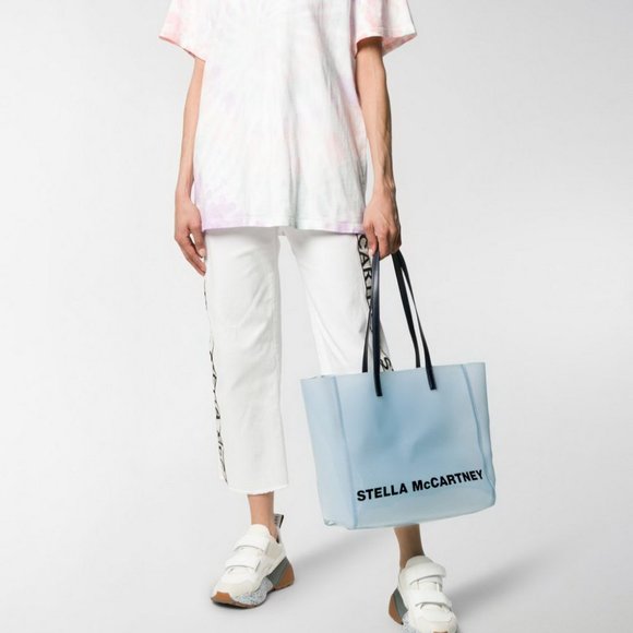 NWT Stella McCartney Blue Clear Logo PVC Tote - Picture 4 of 15